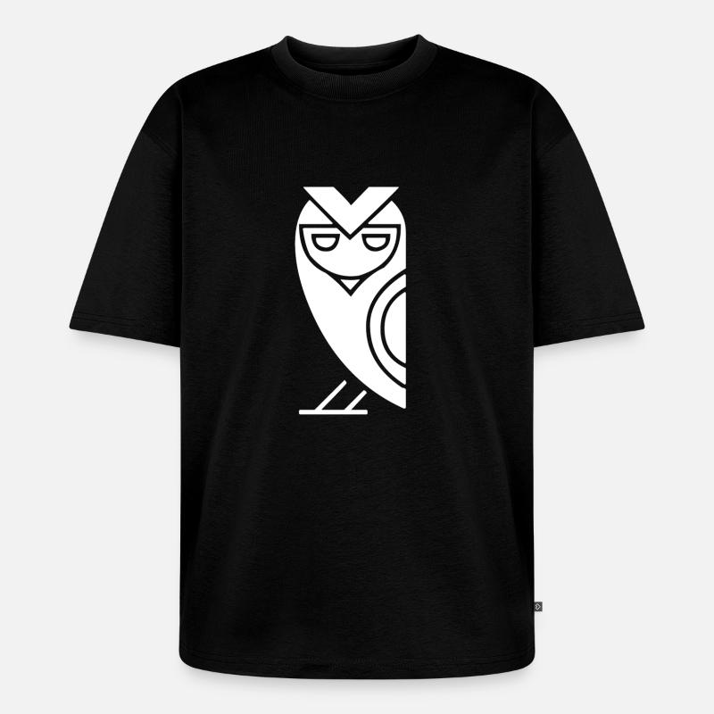 Ägyptische Eule - Unisex Premium Oversized Bio T-Shirt - Schwarz