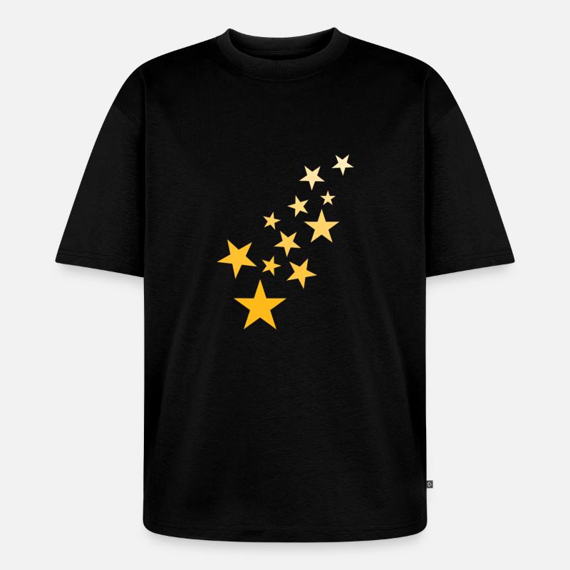 Stern Sternchen Muster Sternenhimmel - Unisex Premium Oversized Bio T-Shirt - Schwarz