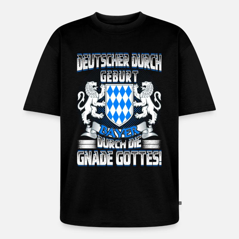 Bayer durch Gottes Gnade - Unisex Premium Oversized Bio T-Shirt - Schwarz