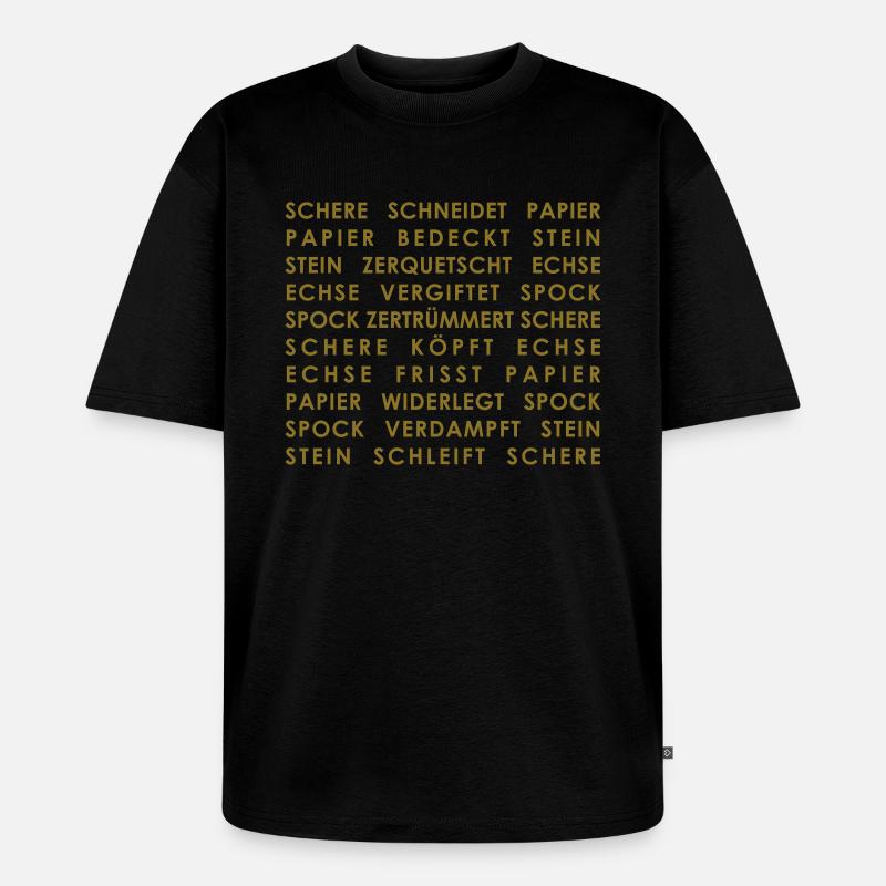 stein_papier_schere_echse_spock - Unisex Premium Oversized Bio T-Shirt - Schwarz