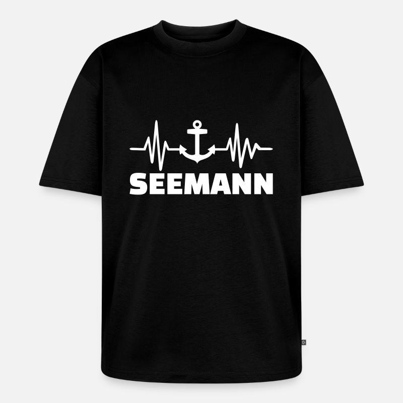 Seemann - Unisex Premium Oversized Bio T-Shirt - Schwarz