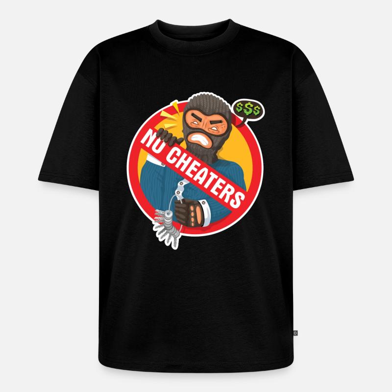 Schummeln wird nicht geduldet - Unisex Premium Oversized Bio T-Shirt - Schwarz