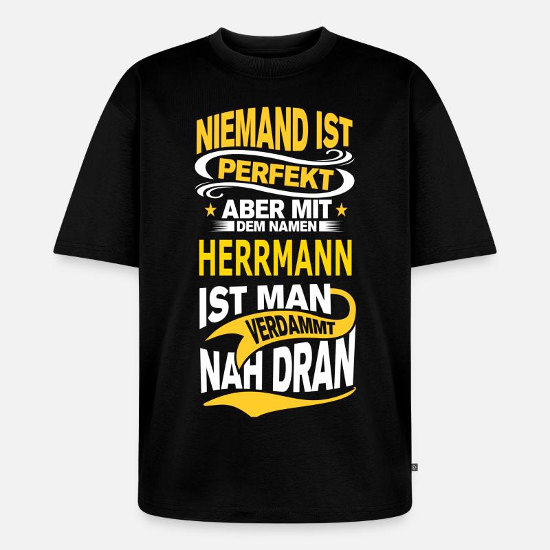 HERRMANN - Unisex Premium Oversized Bio T-Shirt - Schwarz