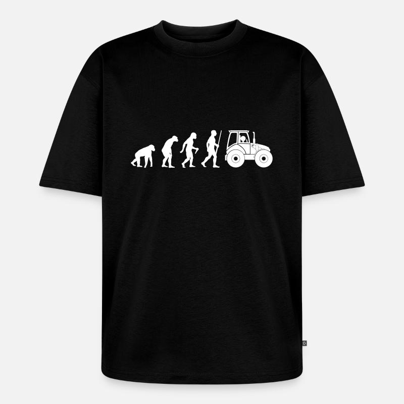 Traktor Evolution Farmer - Unisex Premium Oversized Bio T-Shirt - Schwarz