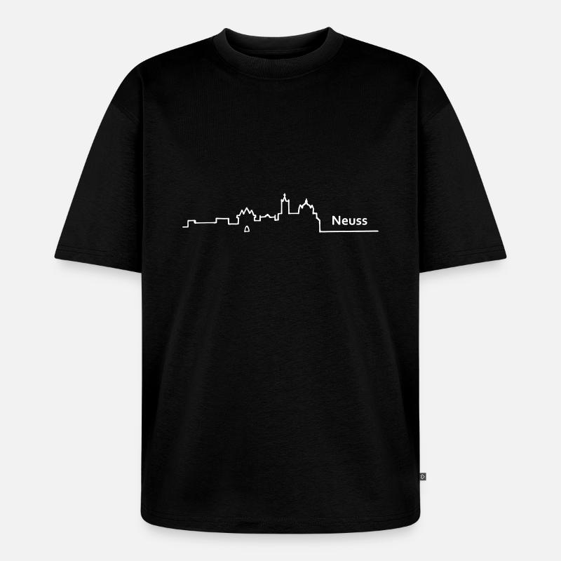 neuss skyline - Unisex Premium Oversized Bio T-Shirt - Schwarz