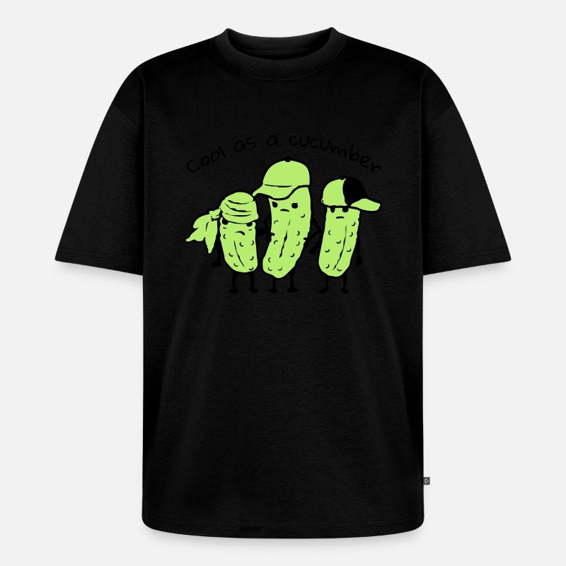 cool as a cucumber - Unisex Premium Oversized Organic T-Shirt - black