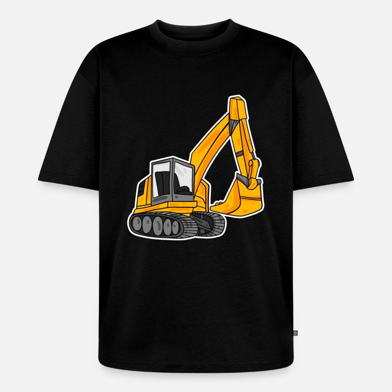 Löffelbagger Ausgräber Bagger - Unisex Premium Oversized Bio T-Shirt - Schwarz