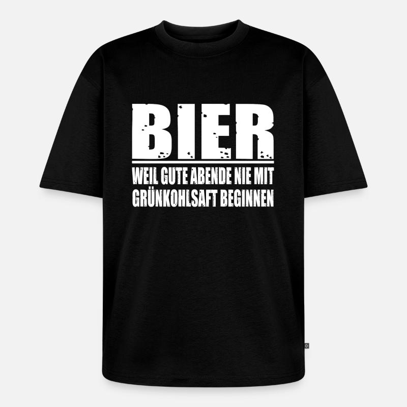 Bier-guter Abend - Unisex Premium Oversized Bio T-Shirt - Schwarz