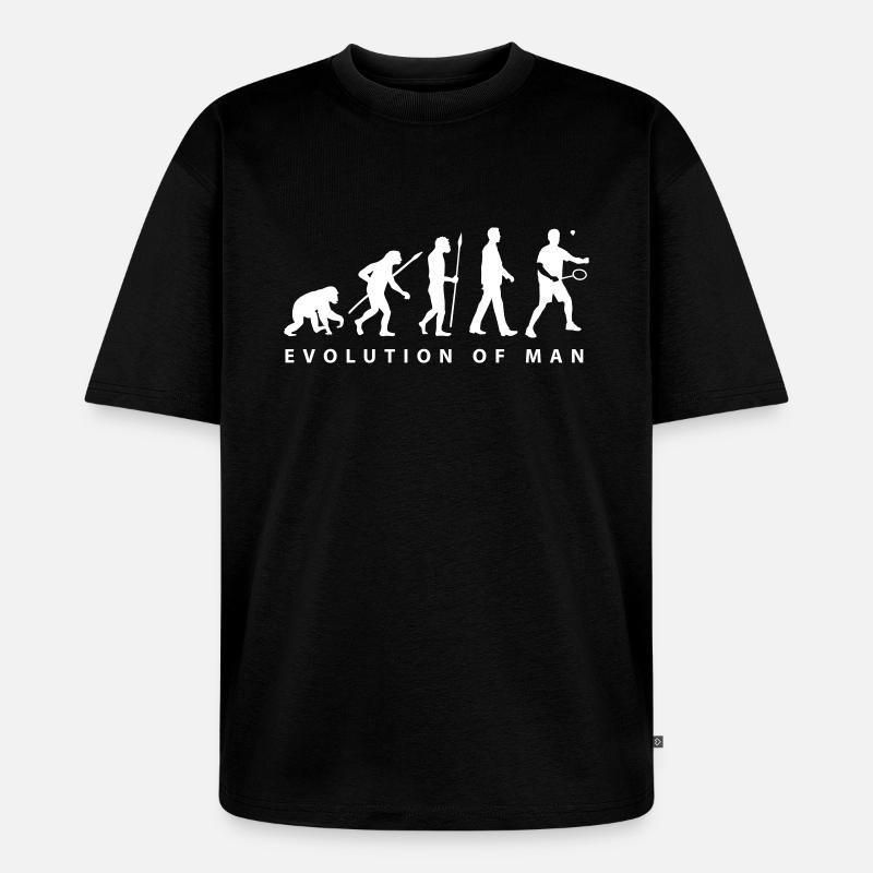 badminton_evolution_02__b_1c - Unisex Premium Oversized Bio T-Shirt - Schwarz