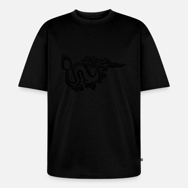 Drachen symbol - Unisex Premium Oversized Bio T-Shirt - Schwarz
