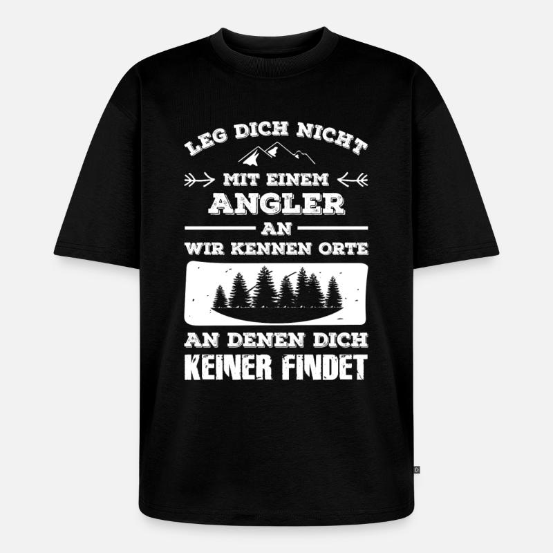 Angler - Unisex Premium Oversized Bio T-Shirt - Schwarz