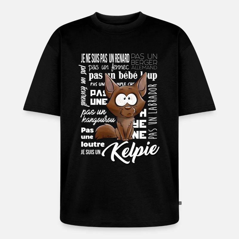 Ich bin ein Kelpie - Unisex Premium Oversized Bio T-Shirt - Schwarz