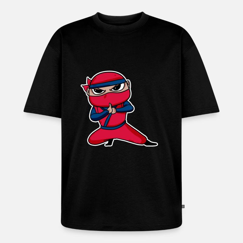 Ninja - Unisex Premium Oversized Bio T-Shirt - Schwarz