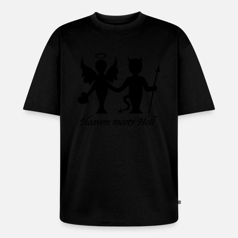 Heaven meets Hell - Unisex Premium Oversized Bio T-Shirt - Schwarz