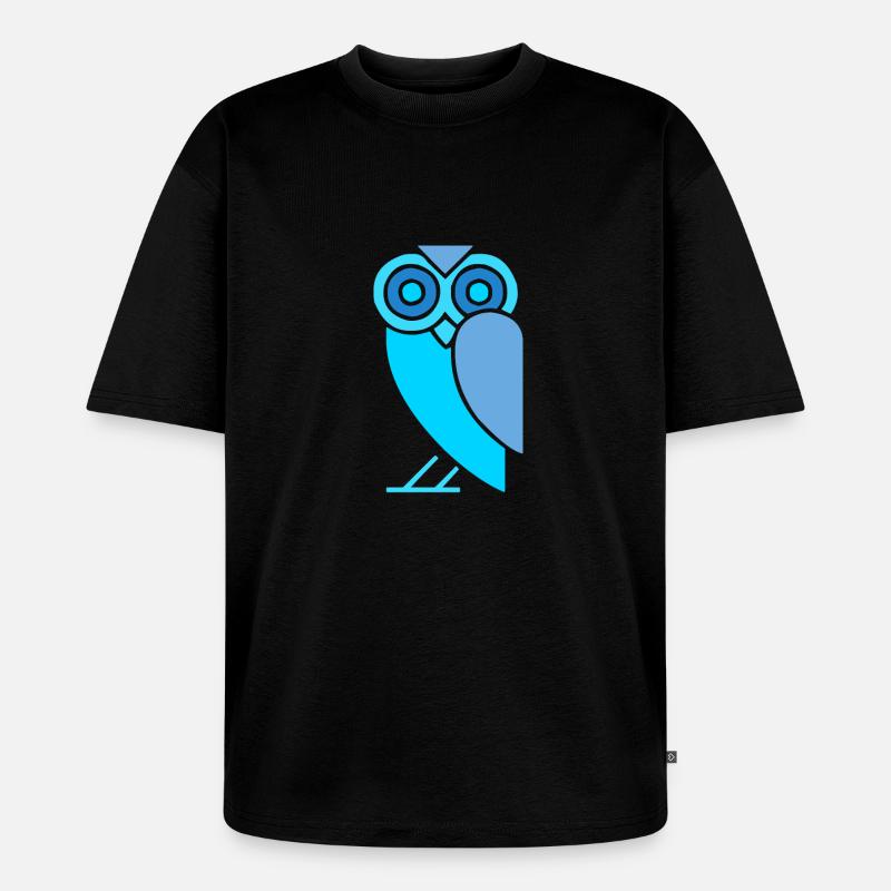 Eule - Unisex Premium Oversized Bio T-Shirt - Schwarz