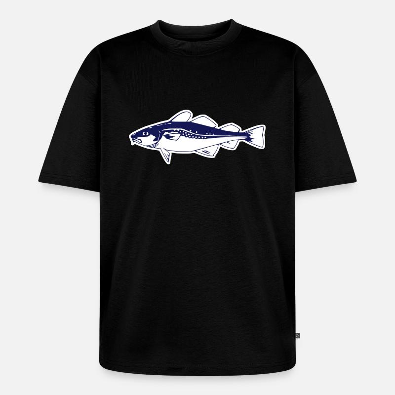 Fish, Cod, Dorsch - Unisex Premium Oversized Organic T-Shirt - black