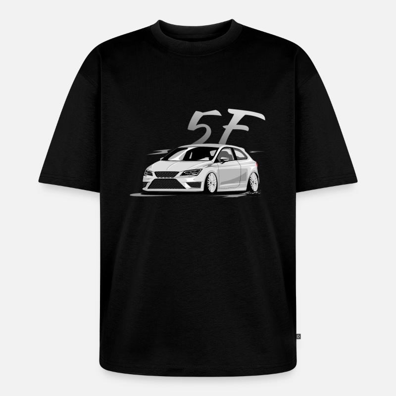 Leon 5f fr, Low, Deep, Stanced, Cupra - Unisex Premium Oversized Bio T-Shirt - Schwarz