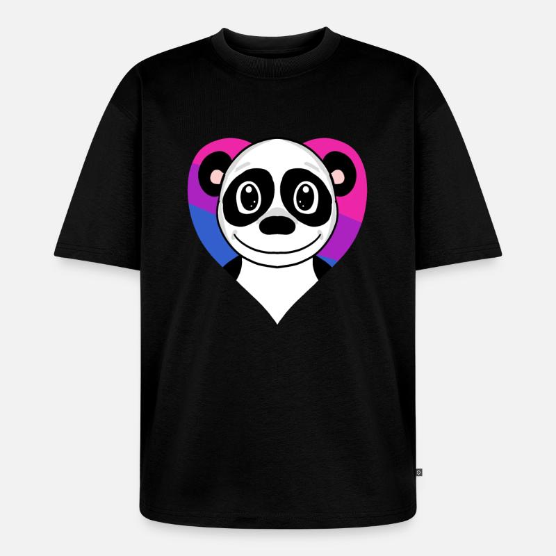 Bisexuell Panda Geschenk - Unisex Premium Oversized Bio T-Shirt - Schwarz