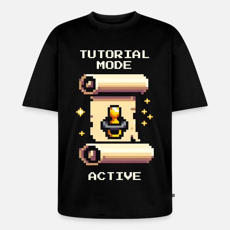 Tutorialmodus aktiv | Eltern im Lernlevel - Unisex Premium Oversized Bio T-Shirt - Schwarz