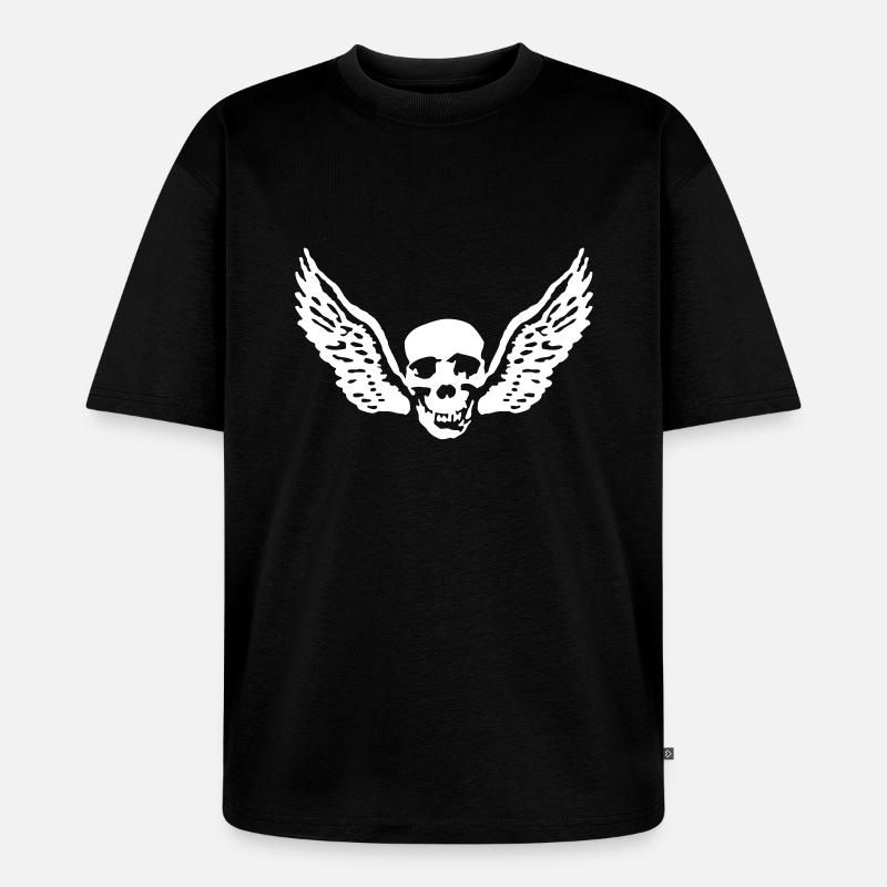 wingskull_092011_c_1c - Unisex Premium Oversized Bio T-Shirt - Schwarz