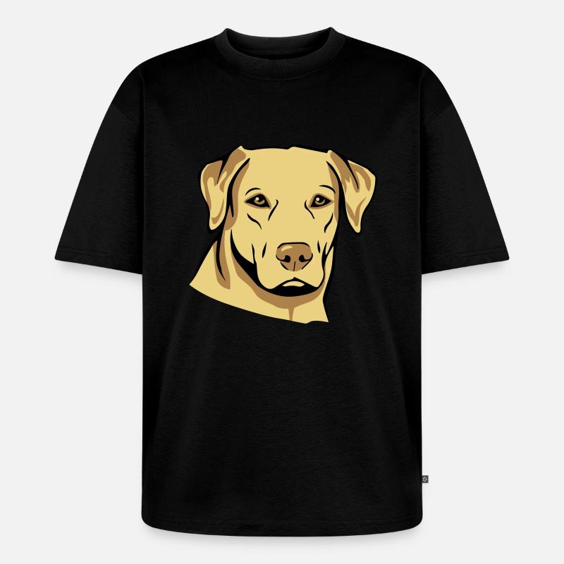 Hund mops - Unisex Premium Oversized Bio T-Shirt - Schwarz