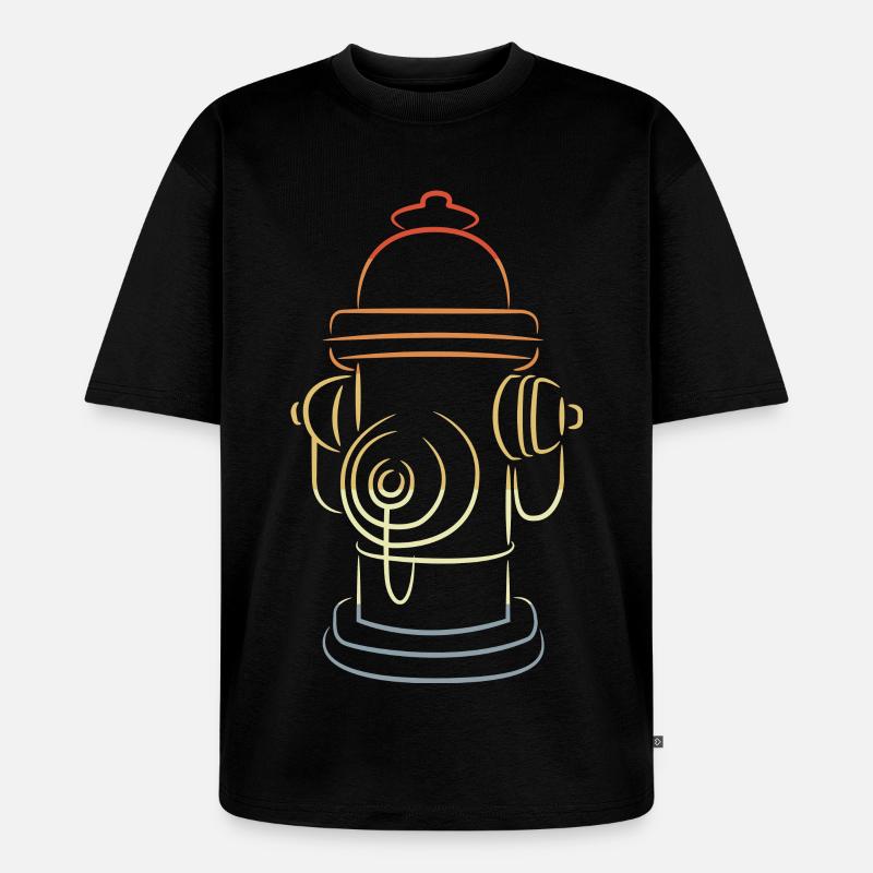 Retro Feuerhydrant - Unisex Premium Oversized Bio T-Shirt - Schwarz