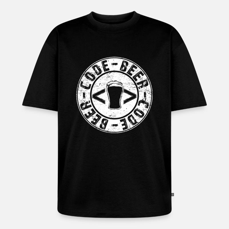 Beer and Code - Unisex Premium Oversized Bio T-Shirt - Schwarz