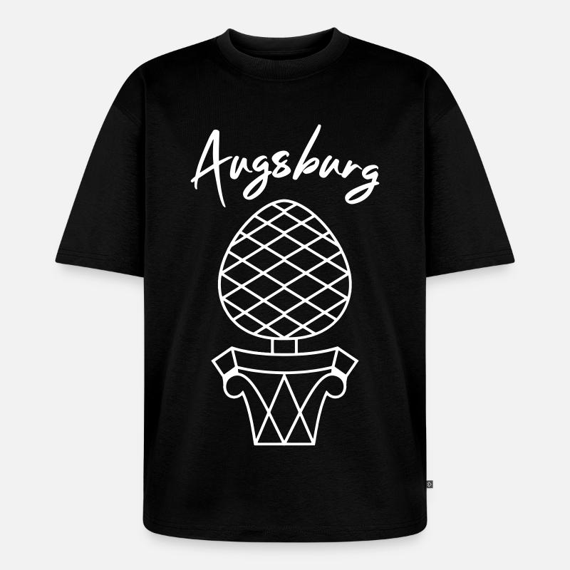 Augsburg | Designfarbe einstellbar - Unisex Premium Oversized Bio T-Shirt - Schwarz