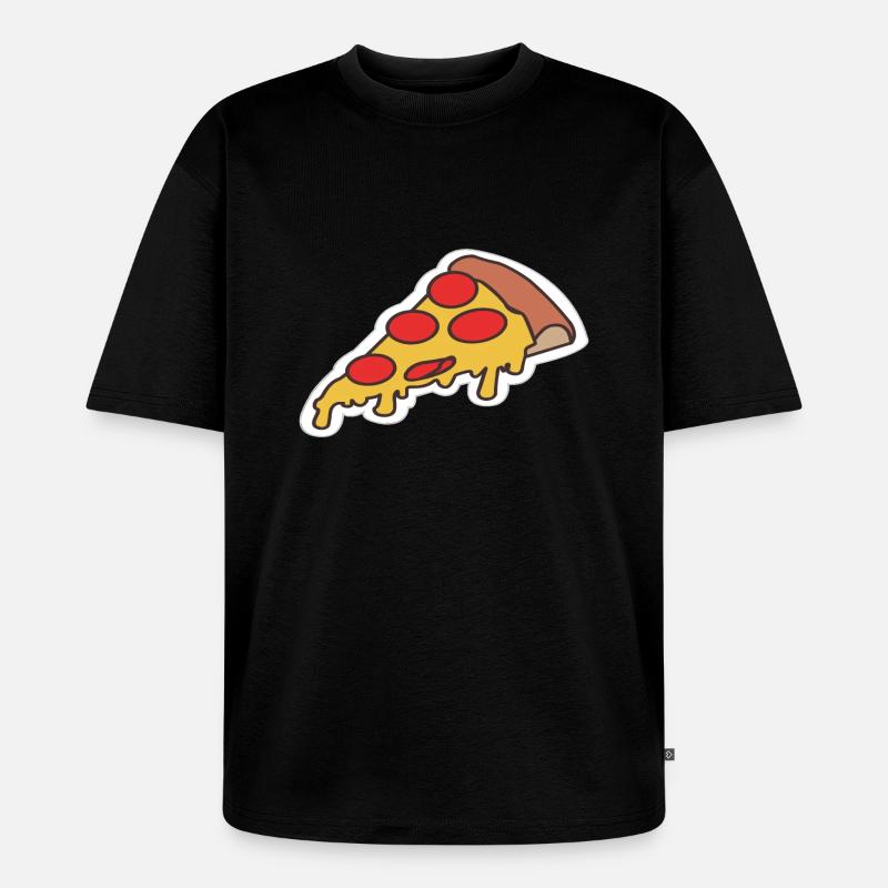 Pizza Pizzastück - Unisex Premium Oversized Bio T-Shirt - Schwarz