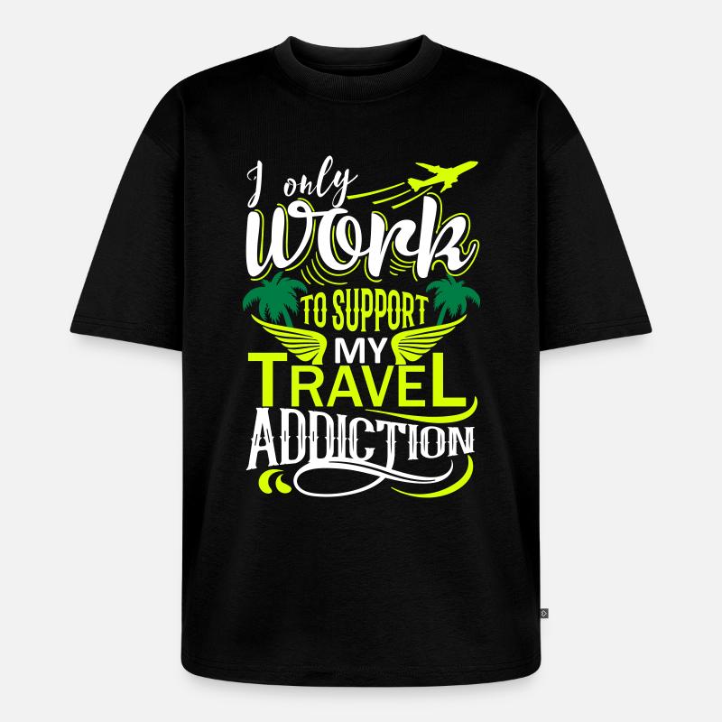 I only work Premium - Unisex Premium Oversized Bio T-Shirt - Schwarz