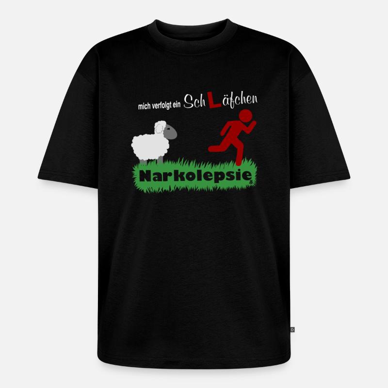 Narkolepsie Schläfchen - Unisex Premium Oversized Bio T-Shirt - Schwarz