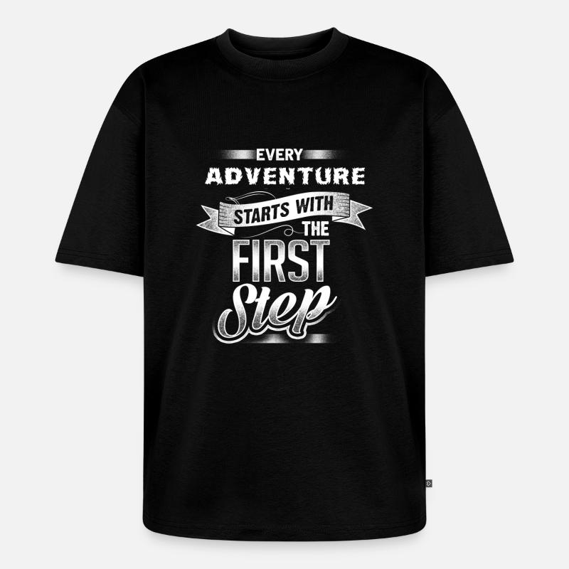 Adventure first step - Unisex Premium Oversized Bio T-Shirt - Schwarz