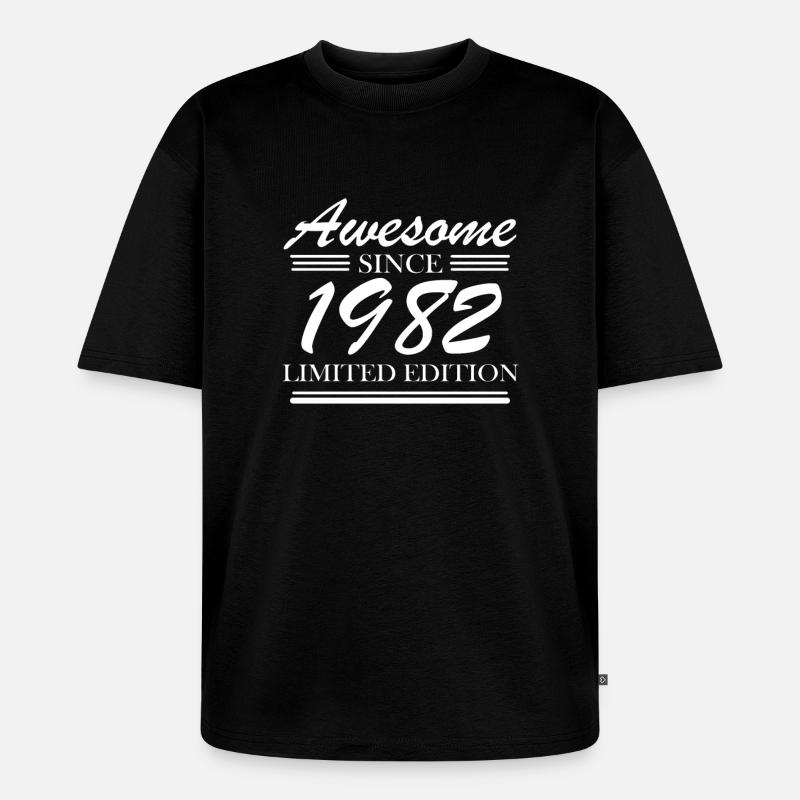 1982 - Born 1982 - Unisex Premium Oversized Organic T-Shirt - black
