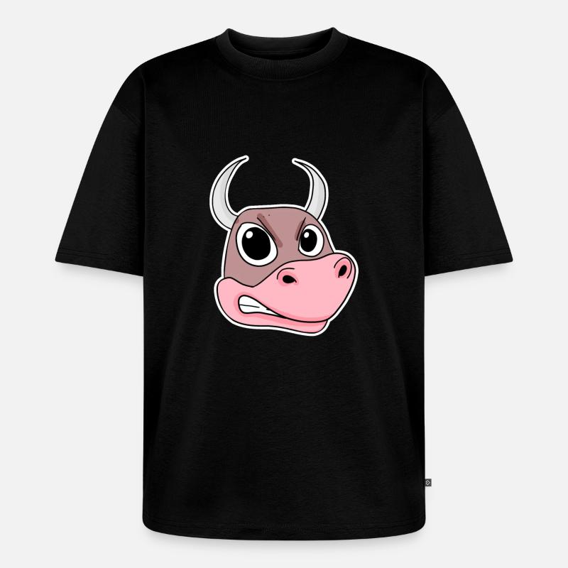 wütender Bulle - Unisex Premium Oversized Bio T-Shirt - Schwarz