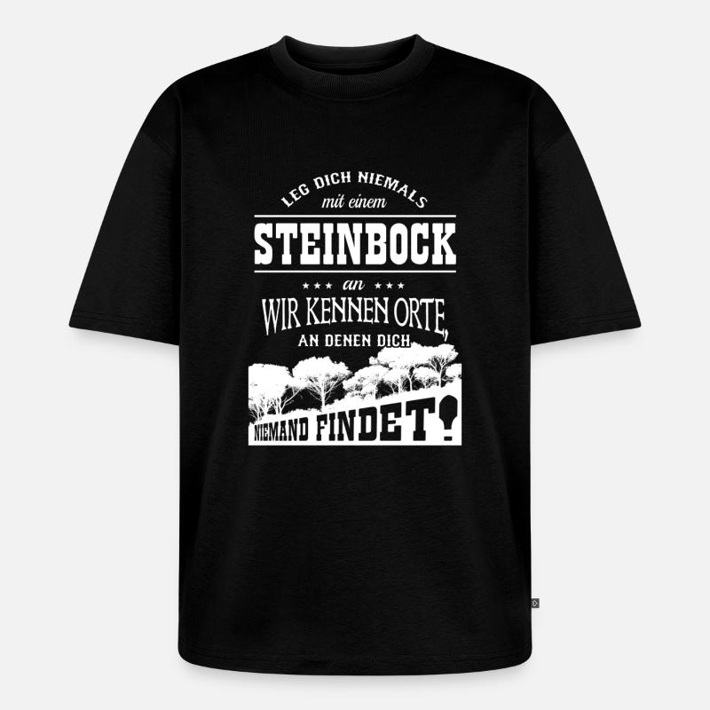 Steinbock - Unisex Premium Oversized Bio T-Shirt - Schwarz