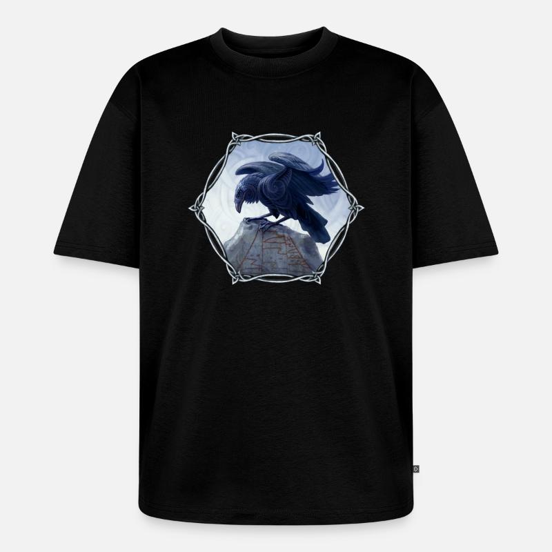 Muninn - Unisex Premium Oversized Bio T-Shirt - Schwarz