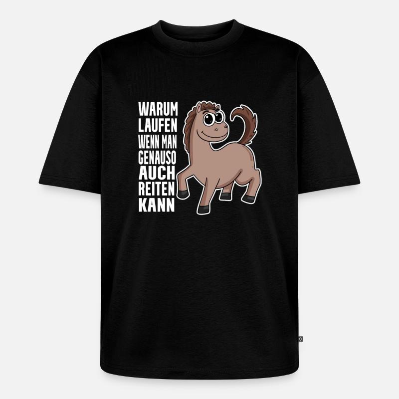 Pferd Pferde Hauspferd - Unisex Premium Oversized Bio T-Shirt - Schwarz