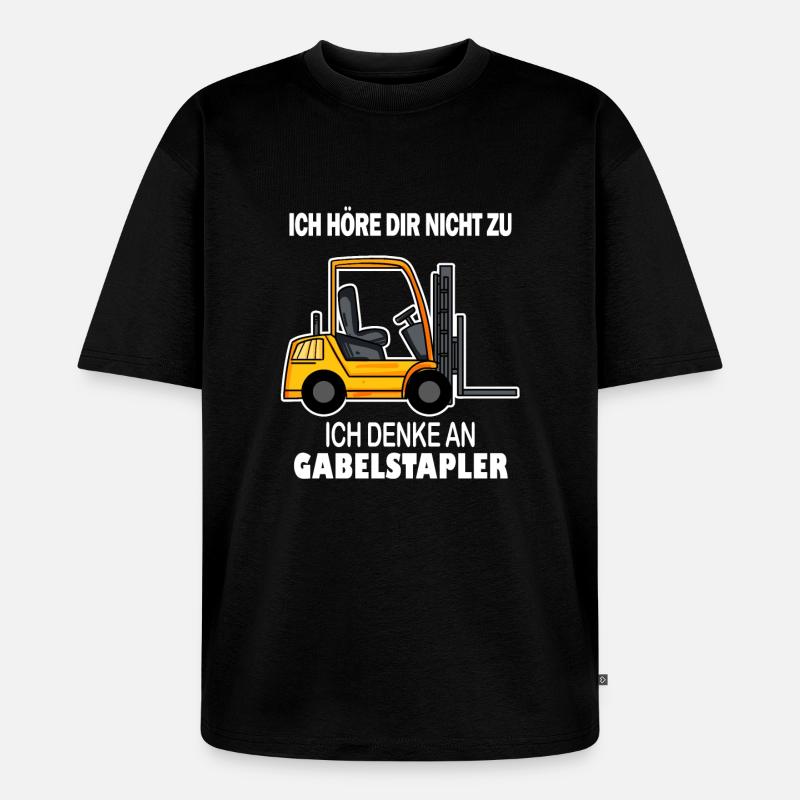 Staplerfahrer Gabelstapler Stapler - Unisex Premium Oversized Bio T-Shirt - Schwarz