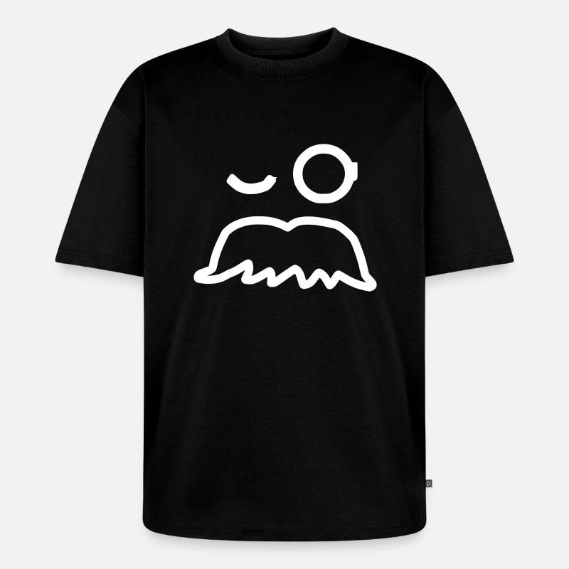 Moustache - by www.CodeShirt24.de - Unisex Premium Oversized Bio T-Shirt - Schwarz