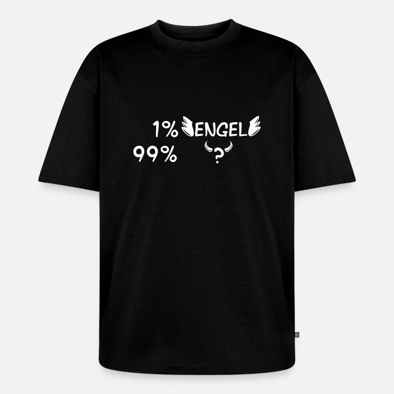 Engel oder Teufel - Unisex Premium Oversized Bio T-Shirt - Schwarz