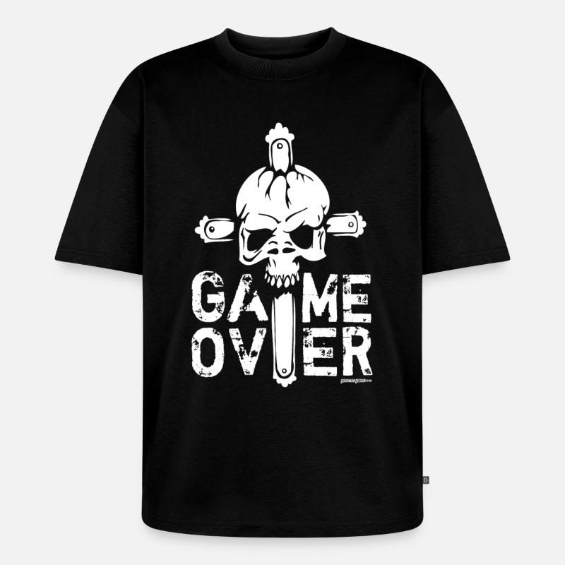 Game Over - Unisex Premium Oversized Bio T-Shirt - Schwarz