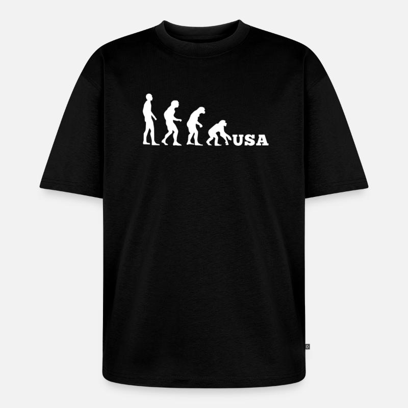 États-Unis Evolution à l’envers - T-shirt Premium bio oversize Unisexe - noir