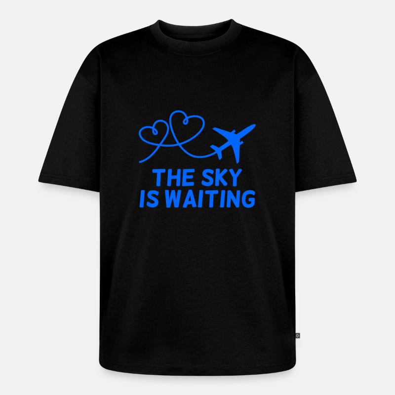 Flugzeug Pilot Spruch Geschenk - Unisex Premium Oversized Bio T-Shirt - Schwarz