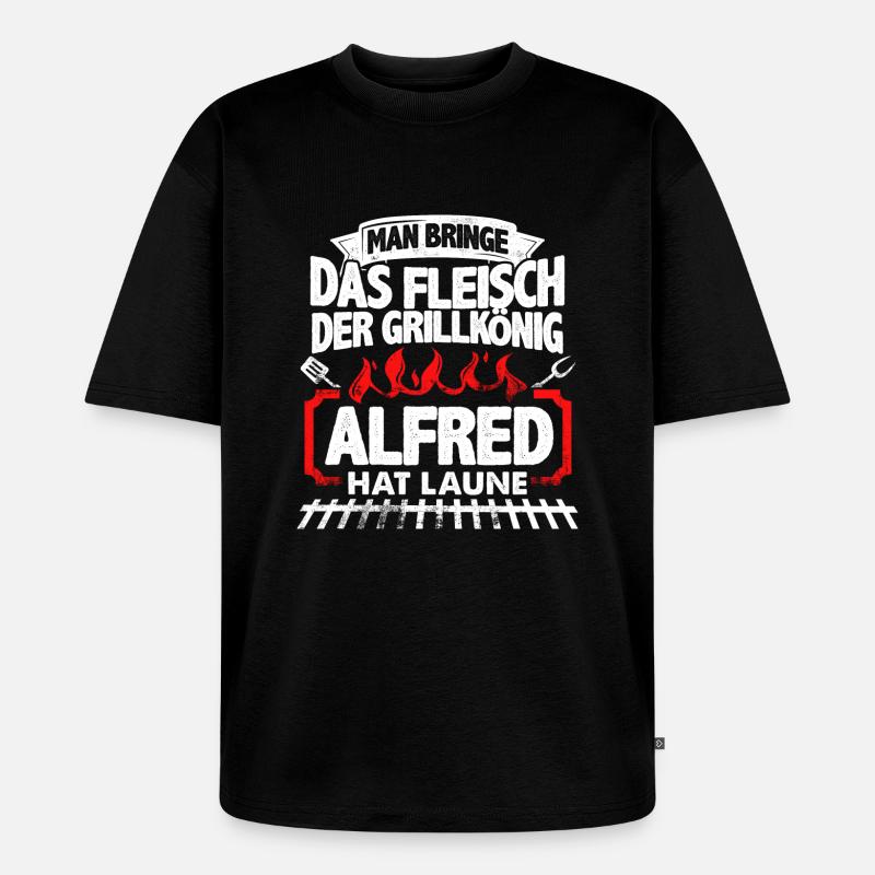 ALFRED - Grill - Unisex Premium Oversized Bio T-Shirt - Schwarz