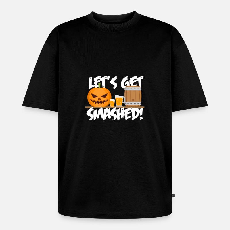 Pumpkin - Let's get smashed! - Unisex Premium Oversized Bio T-Shirt - Schwarz