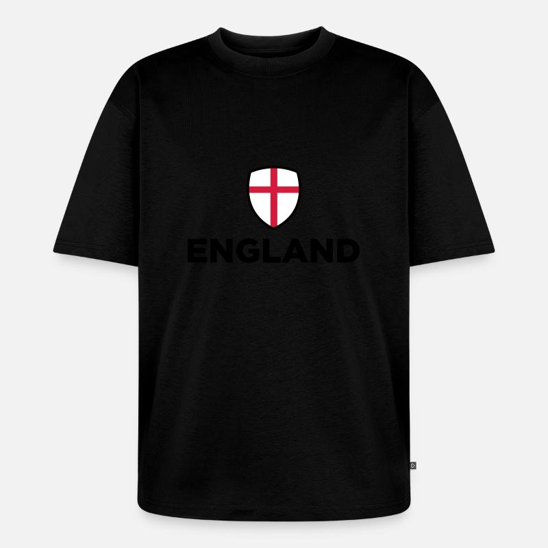 Drapeau national de l Angleterre - T-shirt Premium bio oversize Unisexe - noir