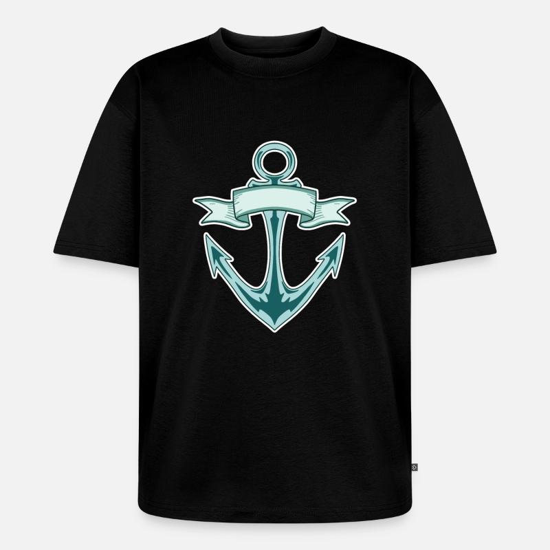 Anker - Unisex Premium Oversized Bio T-Shirt - Schwarz