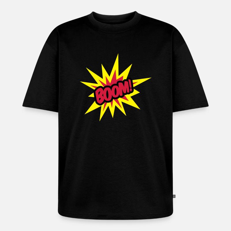 boom___f3 - Unisex Premium Oversized Bio T-Shirt - Schwarz