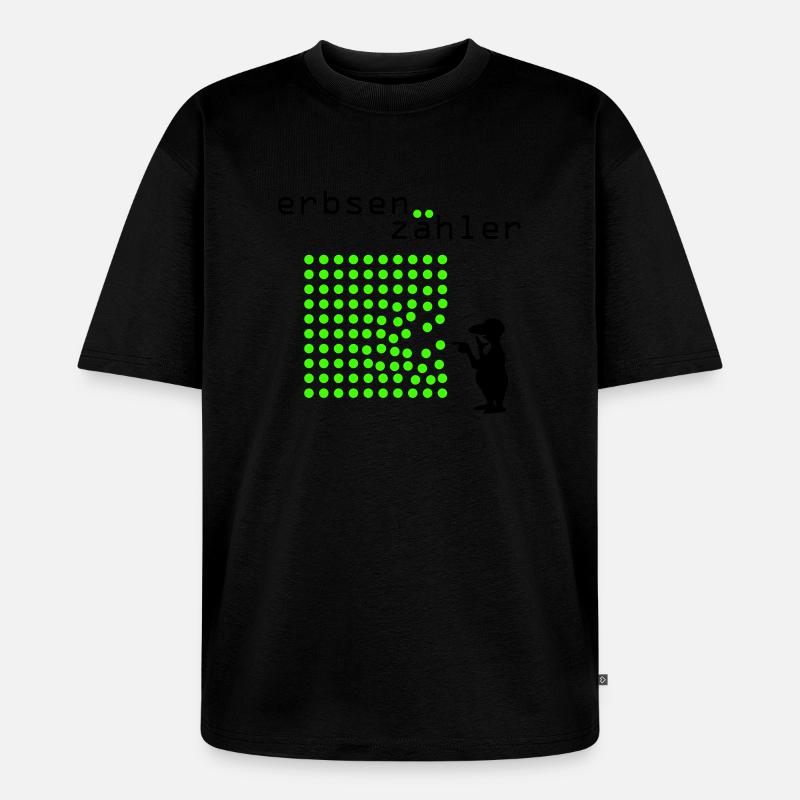 Erbsenzähler - Unisex Premium Oversized Bio T-Shirt - Schwarz