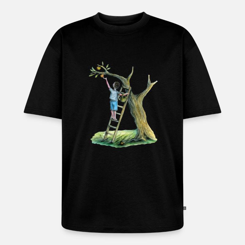 Apfelbaum - Unisex Premium Oversized Bio T-Shirt - Schwarz